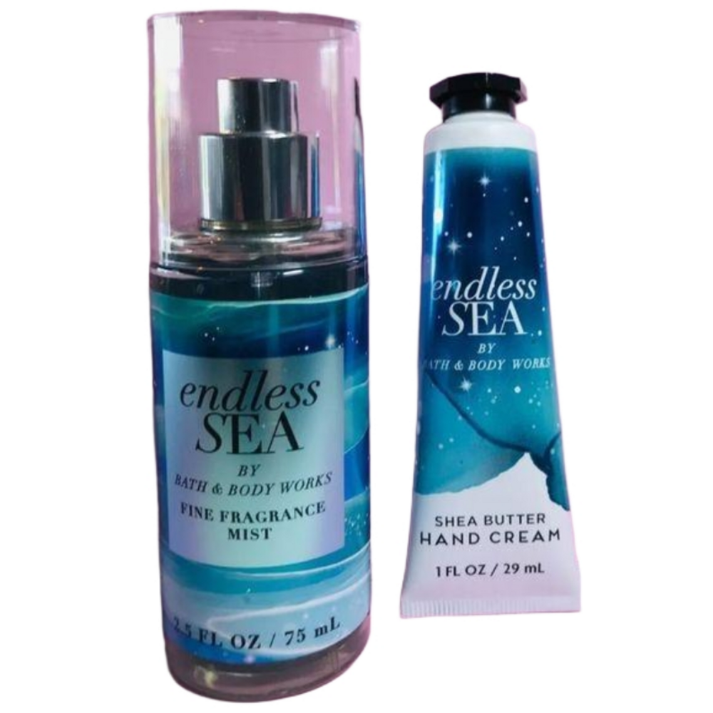 Bundle Bath & Body Works Endless Sea Travel Size Fine Fragrance Mist&Hand Cream